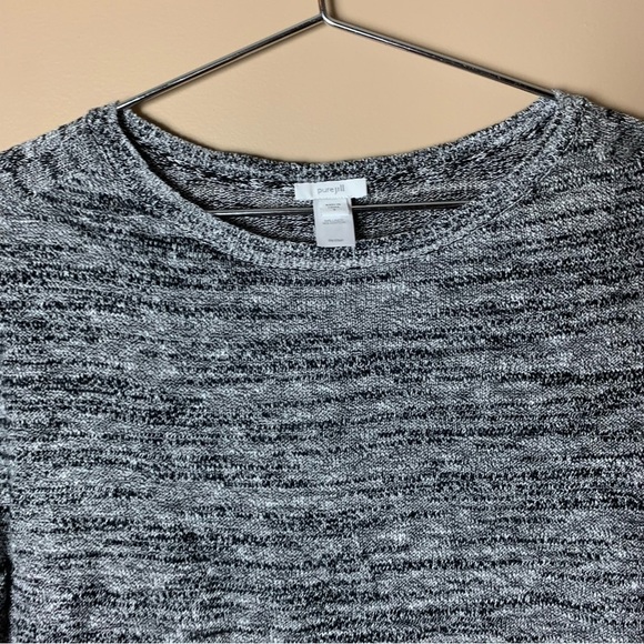 [J. Jill] Pure Jill Heather Gray Short Sleeve Linen Blend Top - Picture 2 of 7